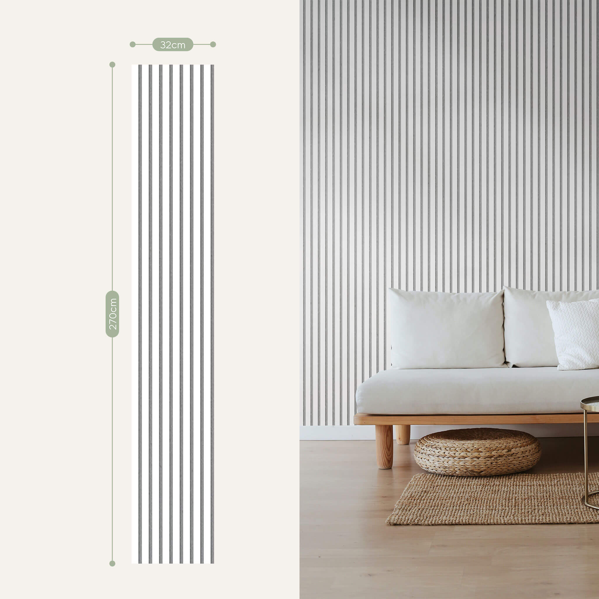 Acoustic Slat Panel - White
