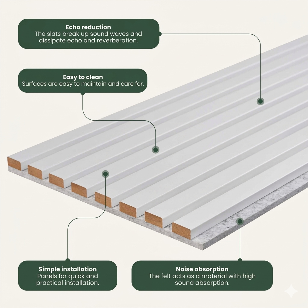 Acoustic Slat Panel - White