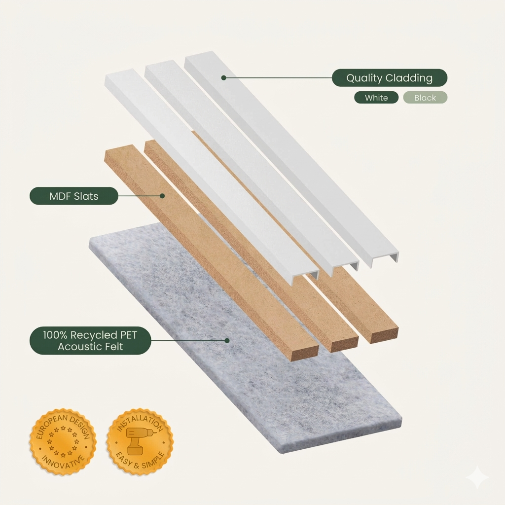 Acoustic Slat Panel - White