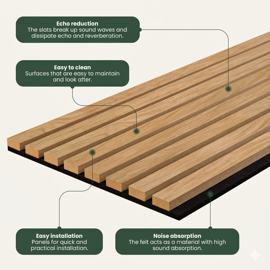 Acoustic Slat Panel | Tauari - Grey Felt