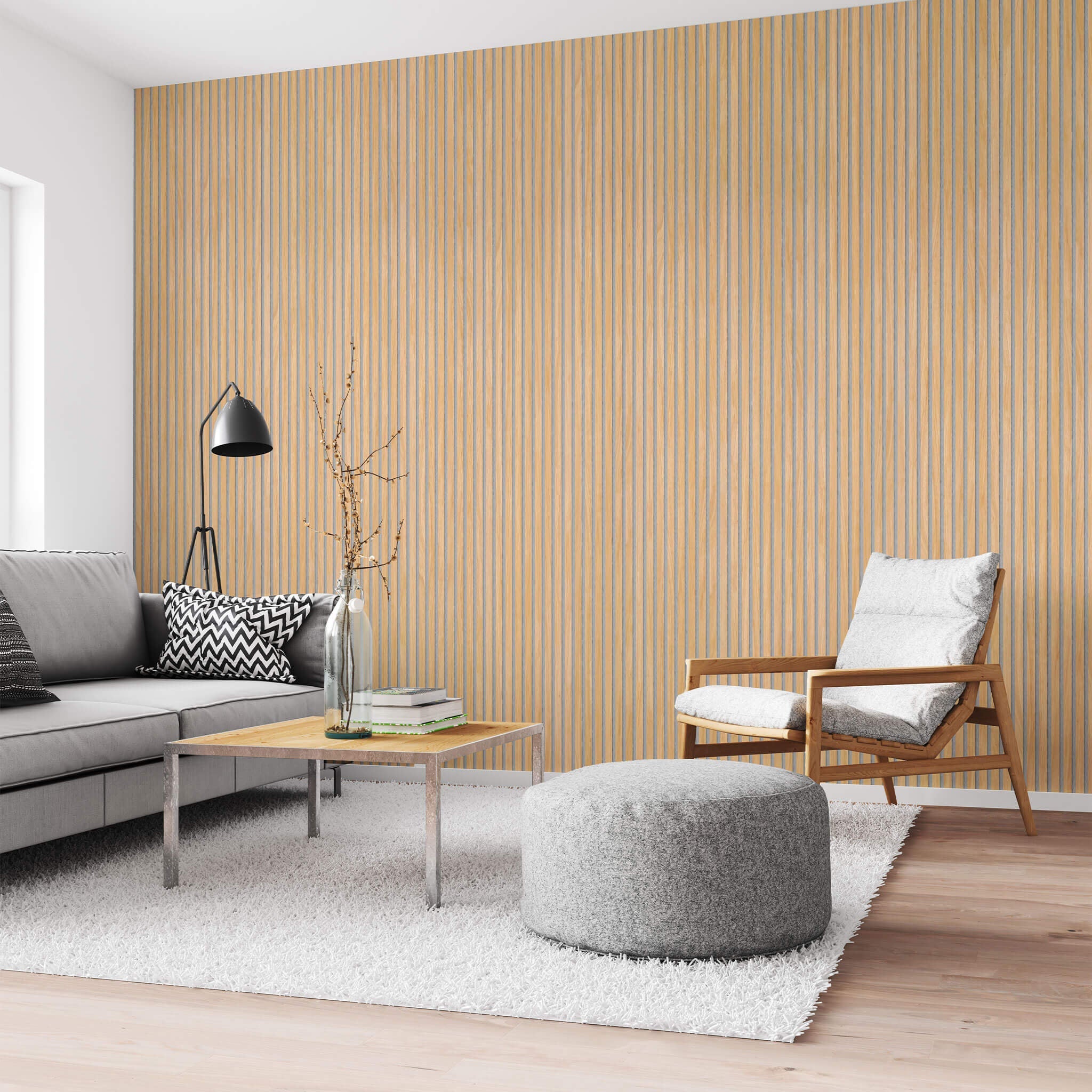 Acoustic Slat Panel | Tauari - Grey Felt