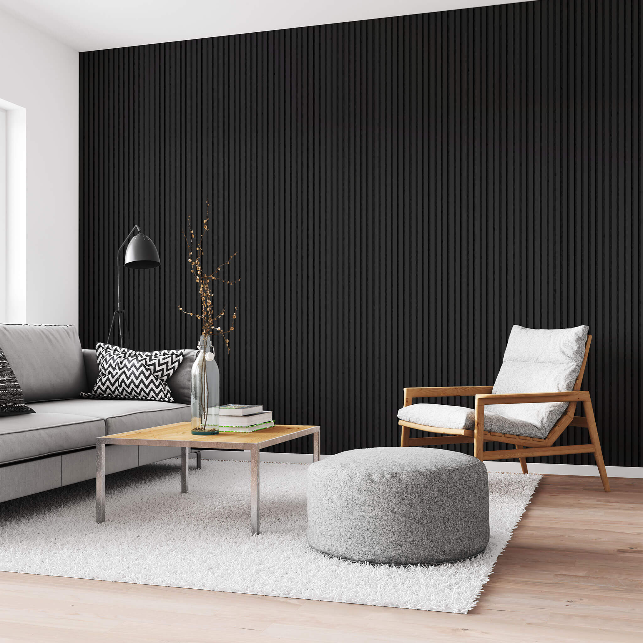 Acoustic Slat Panel - Black